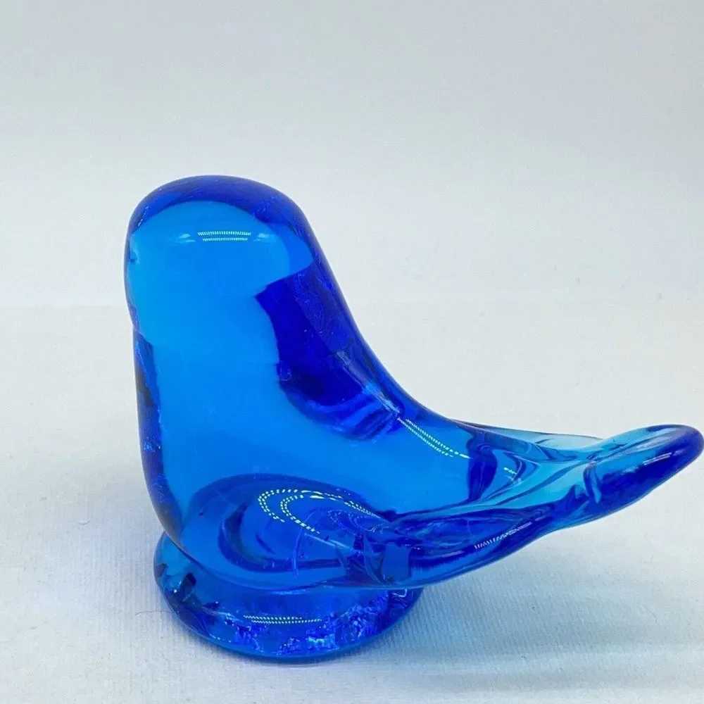 Bluebird Of Happiness Blue Bird Art Glass Figurine 2.75" Signed Leo Ward 1993 - Picture 4 of 8